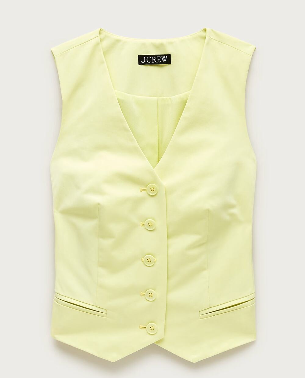 J Crew Shrunken V Neck Vest Top 4 NWT Lime Nectar Yellow Green CT113 J.Crew
